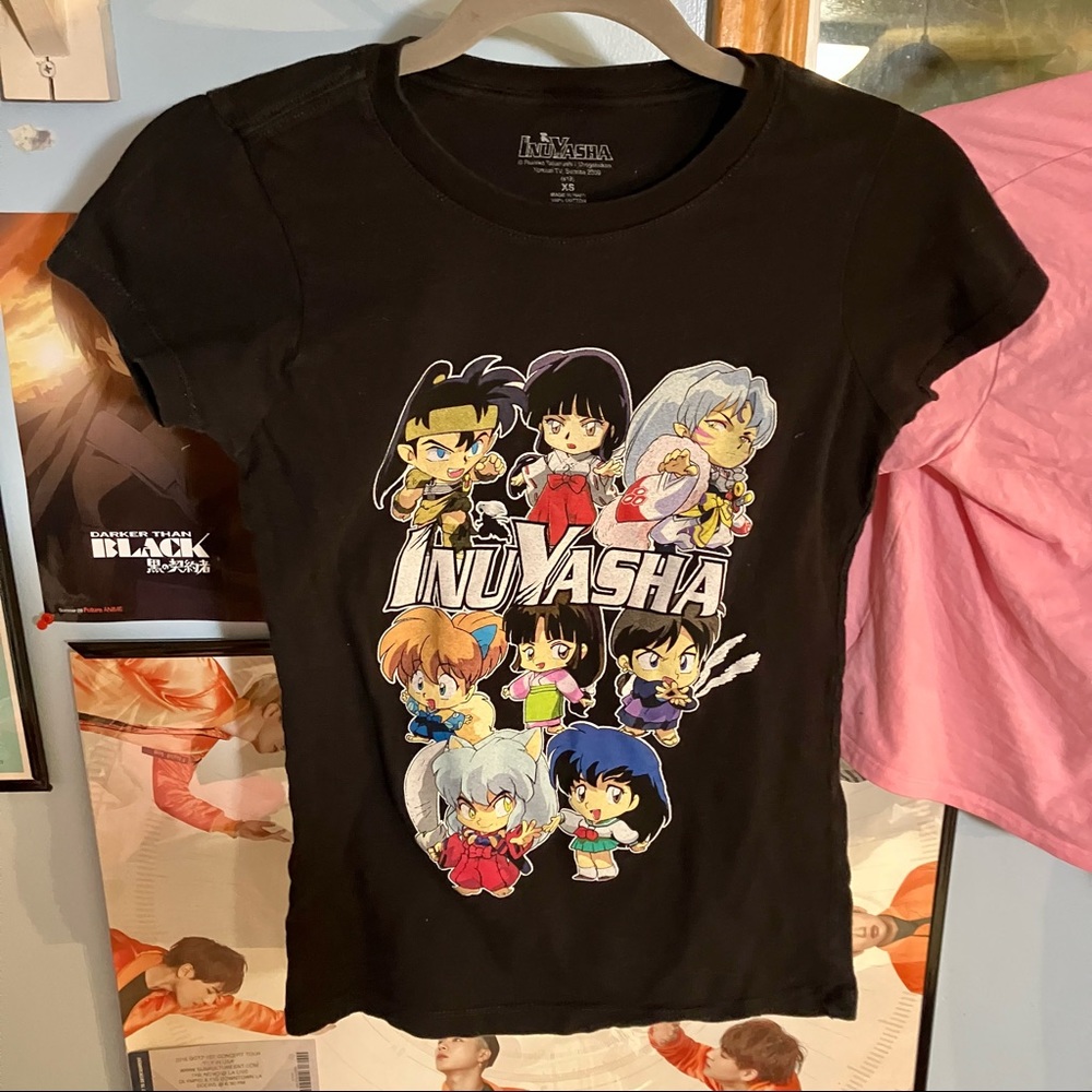 Vintage Inuyasha Anime T-shirt Black